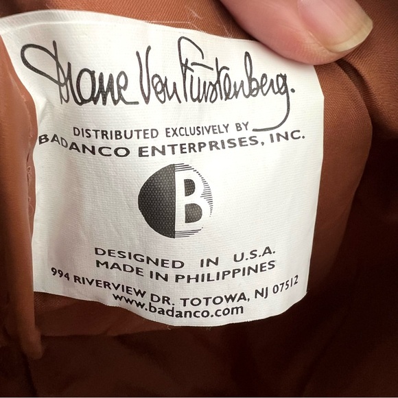 Diane Von Furstenberg Tan Faux Leather Oversize Travel Weekender Shoulder Bag - Picture 13 of 13